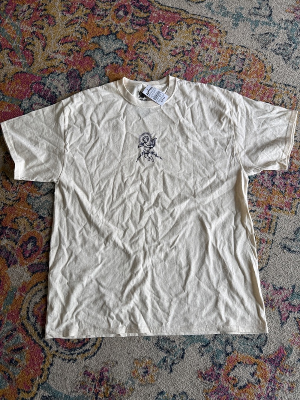 Zumiez Cream Short Sleeve Tee with Small Black Graphic